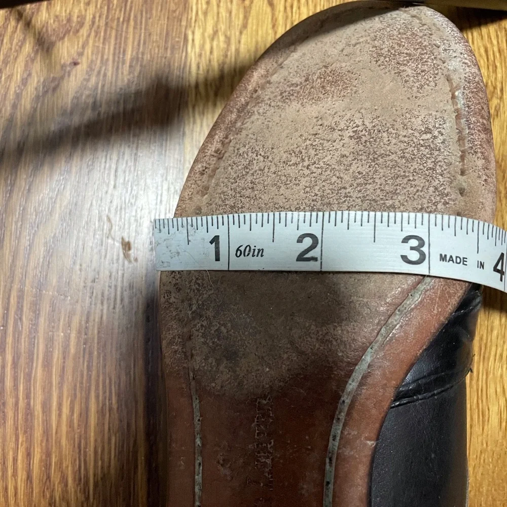 Vintage Ralph Lauren Black Leather Loafers Gold Crest Benchmade in Maine USA 8.5